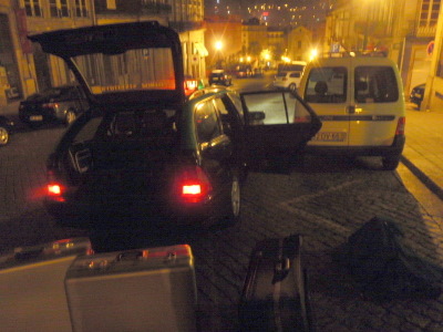 one of two taxis needed to leave for the Airport.